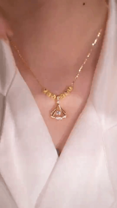 Gold plated fan necklace - Arabinox
