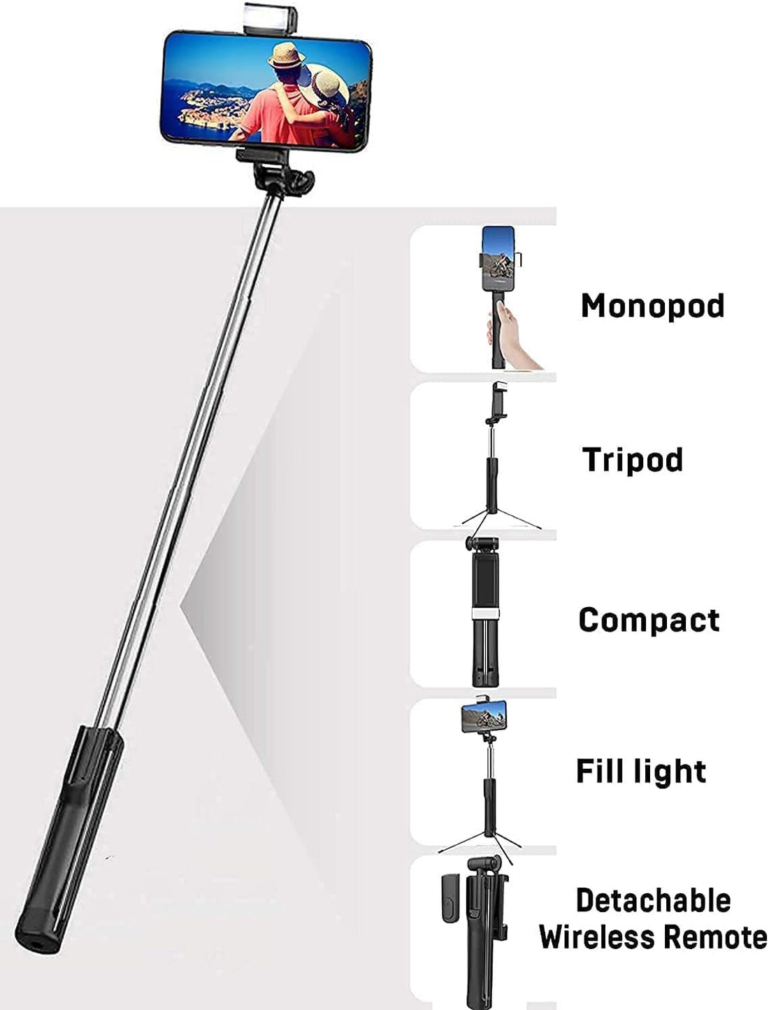 3 in 1 Multi-functional Consumable Selfie Stick - Arabinox