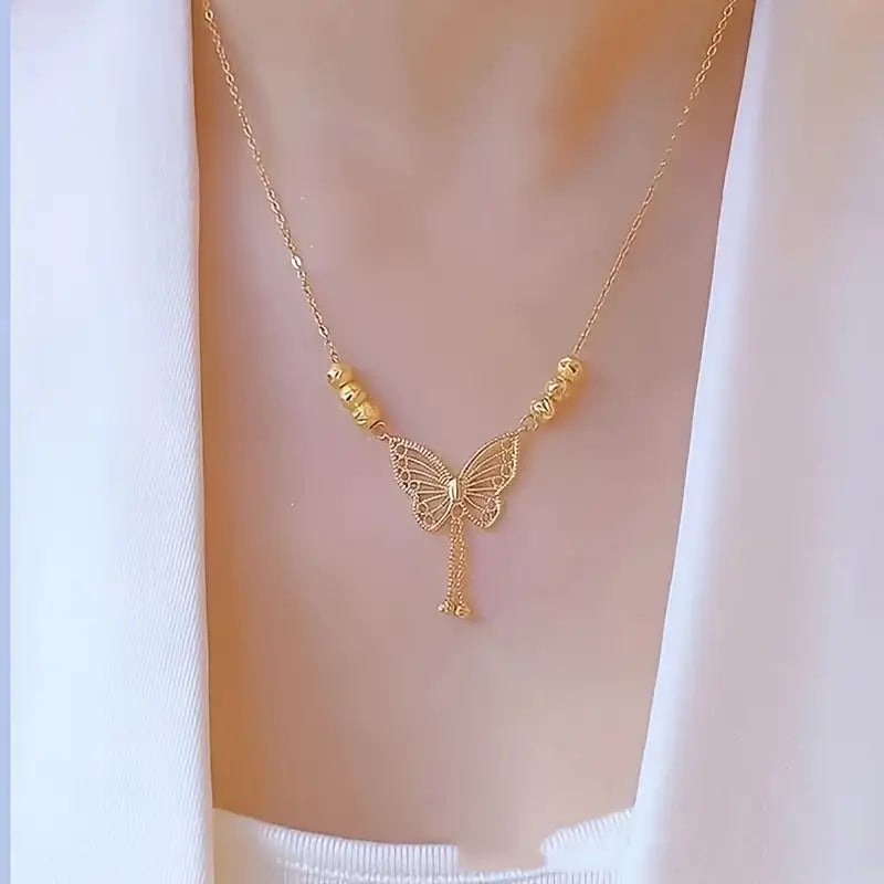 Gold plated Butterfly Necklace for Women - Arabinox