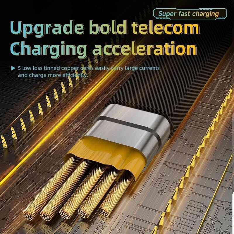4-in-1 Gold-Plated USB Charging Cable – 65W Fast Charge - Arabinox