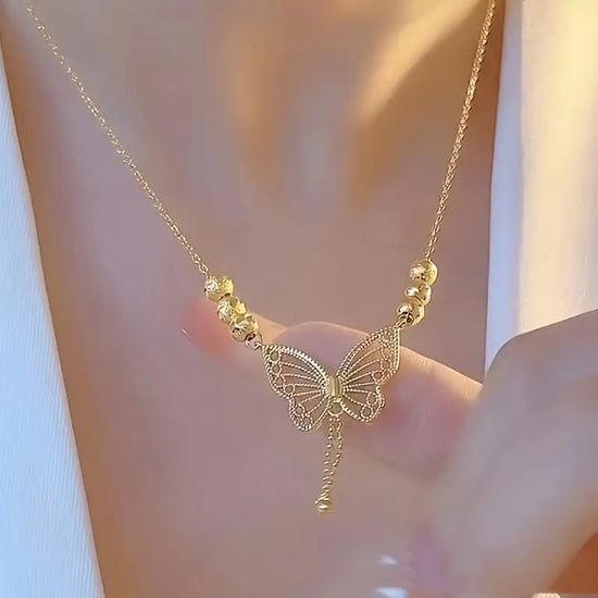 Gold plated Butterfly Necklace for Women - Arabinox