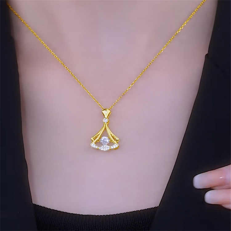 Gold plated fan necklace - Arabinox
