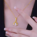 Gold plated fan necklace - Arabinox
