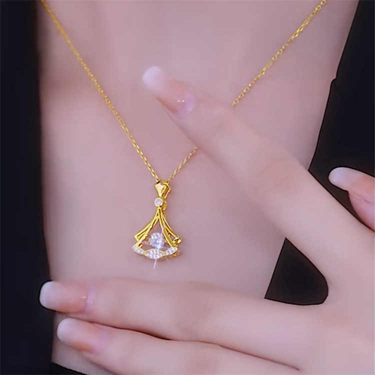 Gold plated fan necklace - Arabinox