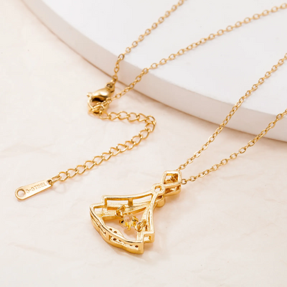 Gold plated fan necklace - Arabinox