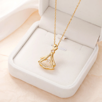 Gold plated fan necklace - Arabinox