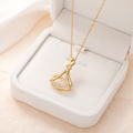Gold plated fan necklace - Arabinox