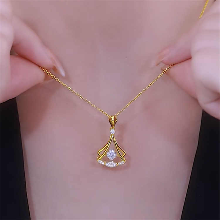 Gold plated fan necklace - Arabinox