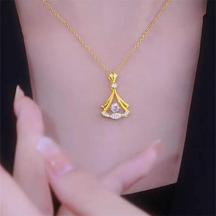 Gold plated fan necklace - Arabinox