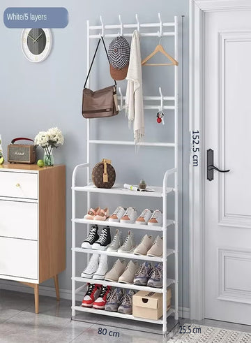 5-Tier Stainless Steel Coat And Shoes Rack