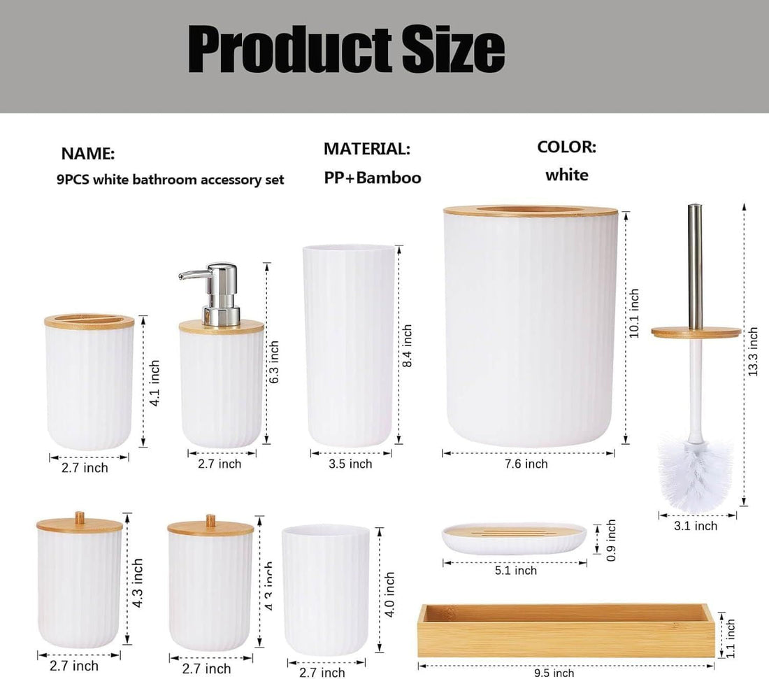 Bathroom Accessories Set, 6 Pieces - Arabinox