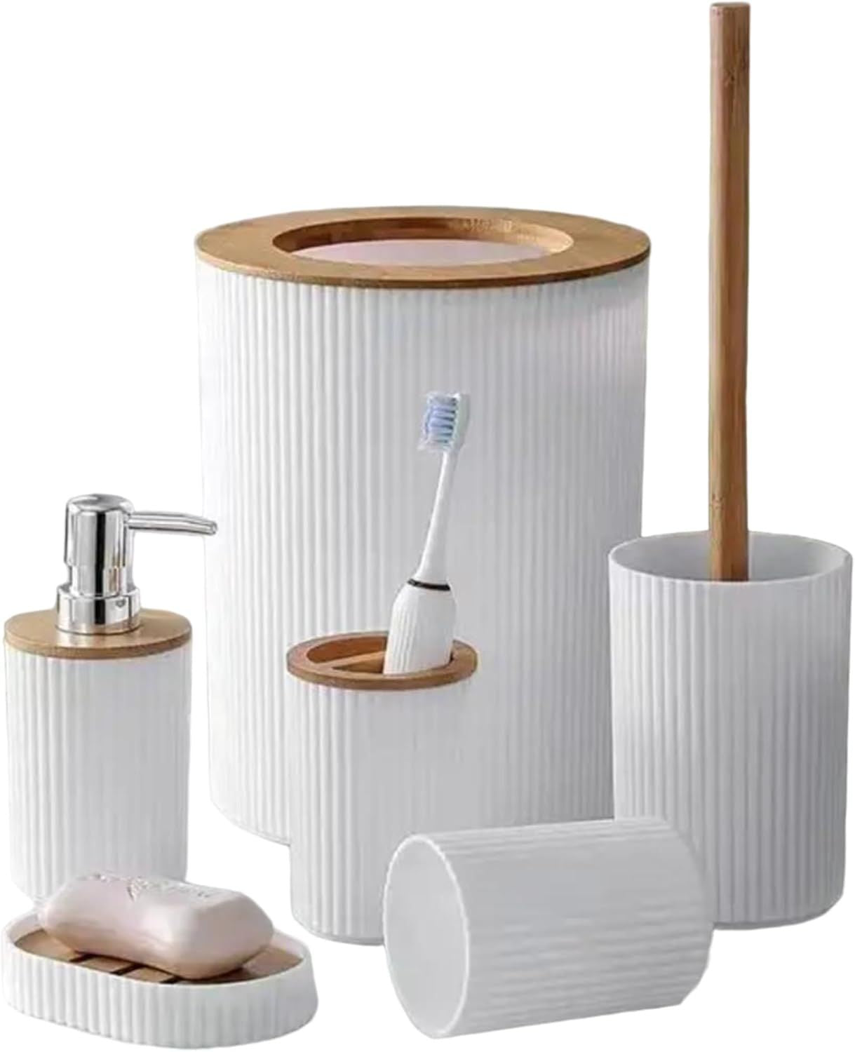 Bathroom Accessories Set, 6 Pieces - Arabinox
