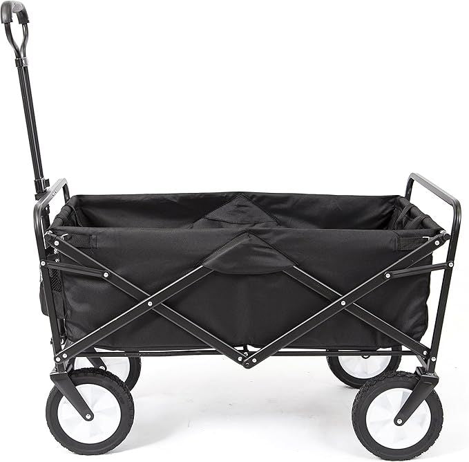 Collapsible Folding Outdoor Utility Wagon, Black - Arabinox