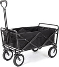 Collapsible Folding Outdoor Utility Wagon, Black - Arabinox