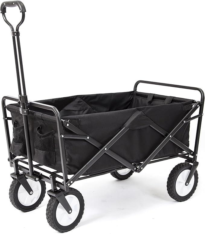 Collapsible Folding Outdoor Utility Wagon, Black - Arabinox