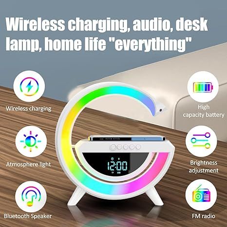 Digital Led Wireless Charger Speaker - Arabinox