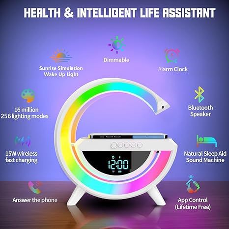 Digital Led Wireless Charger Speaker - Arabinox