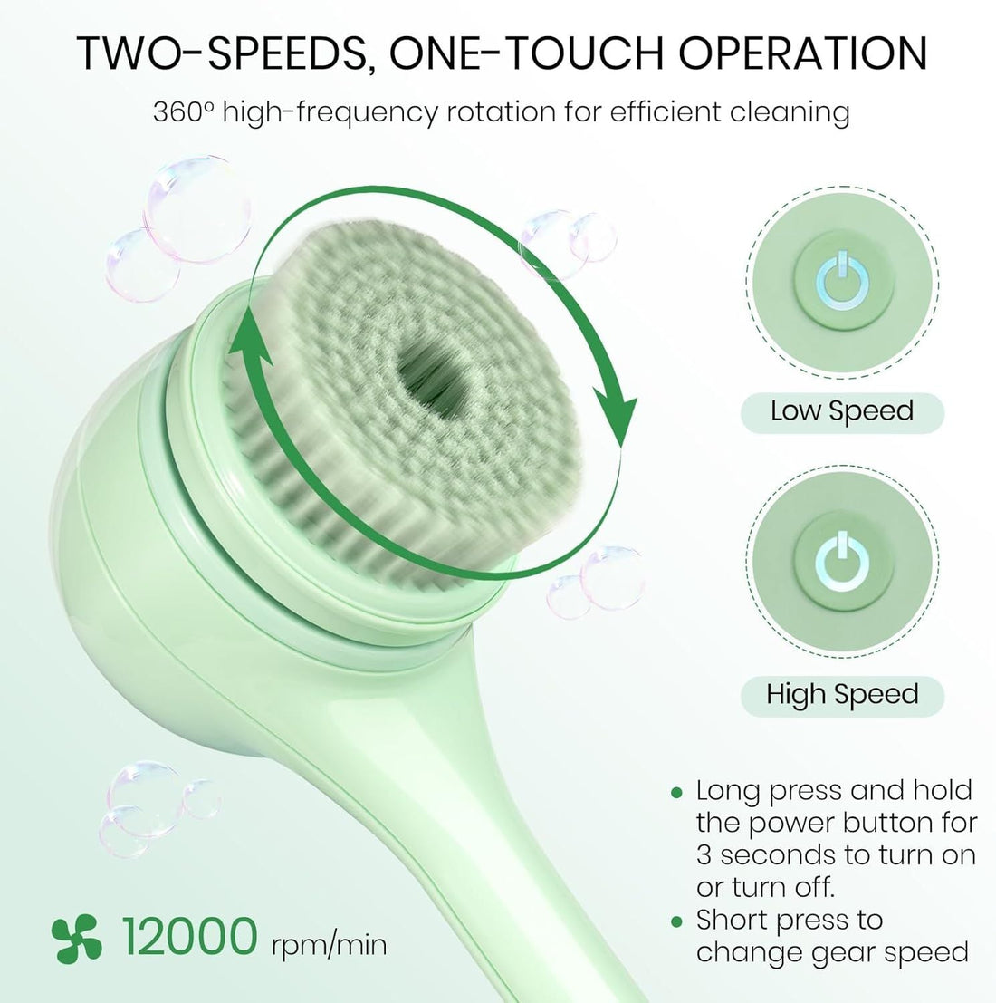 Electric Body Brush for Back and Shower Scrubber - Arabinox