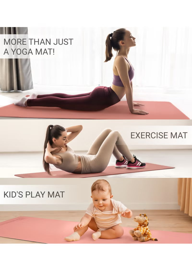 Yoga Mat with Carrying Strap Anti-Slip for Home Workout Exercises