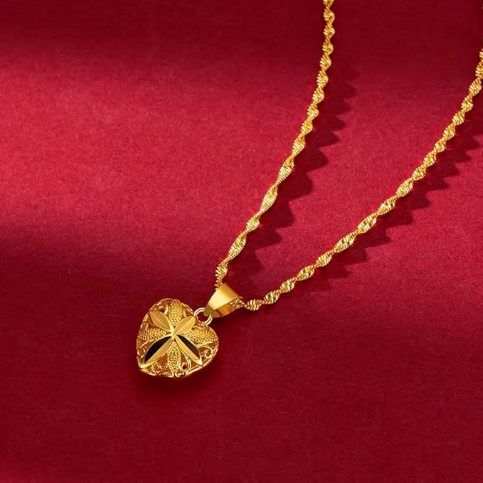 Gold Heart Necklace for Women - Arabinox