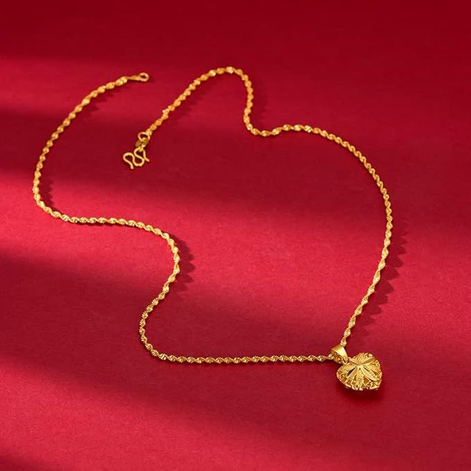 Gold Heart Necklace for Women - Arabinox