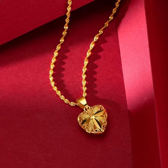Gold Heart Necklace for Women - Arabinox
