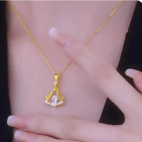 Gold plated fan necklace - Arabinox