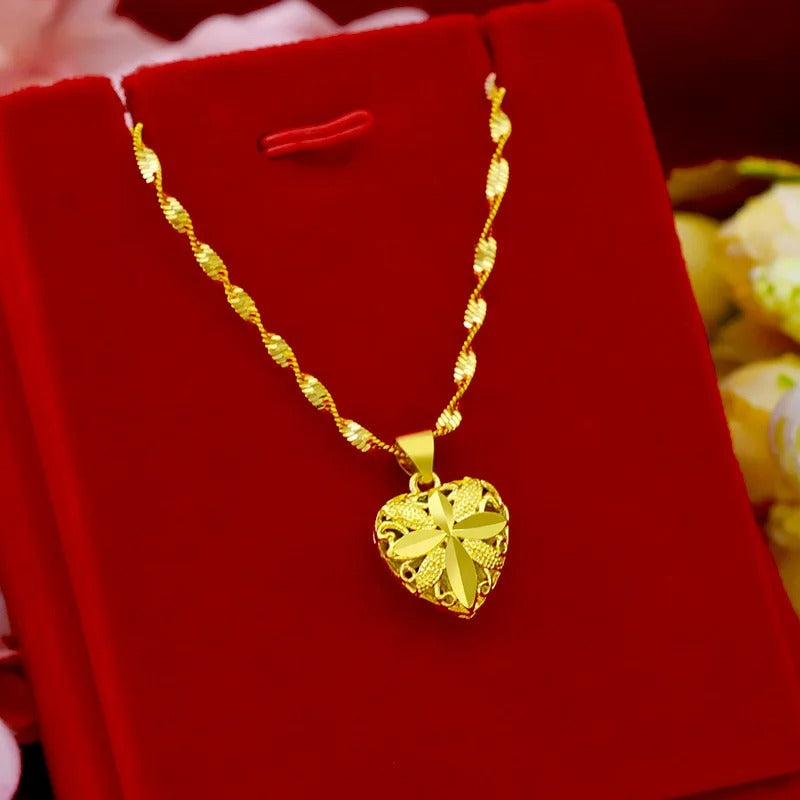 Gold Heart Necklace for Women - Arabinox