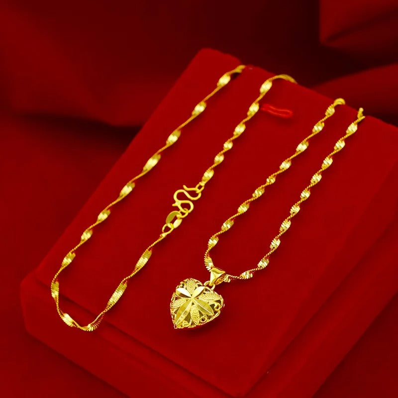 Gold Heart Necklace for Women - Arabinox