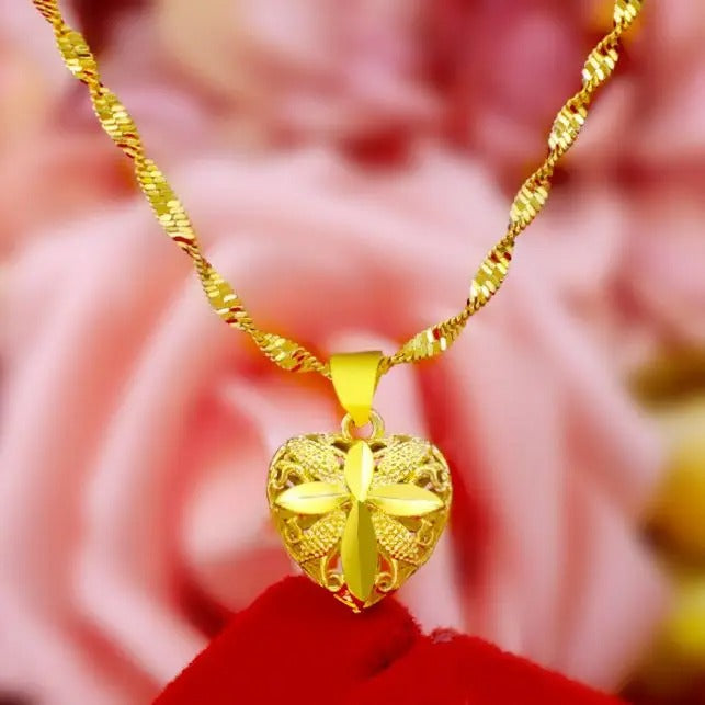 Gold Heart Necklace for Women - Arabinox