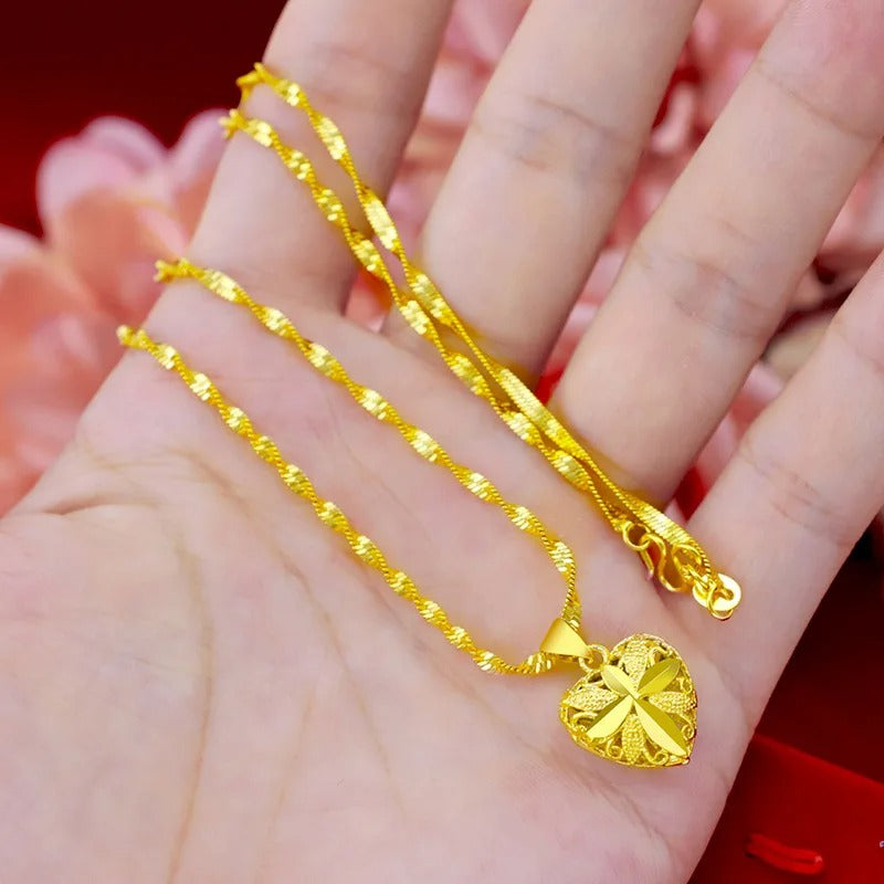 Gold Heart Necklace for Women - Arabinox