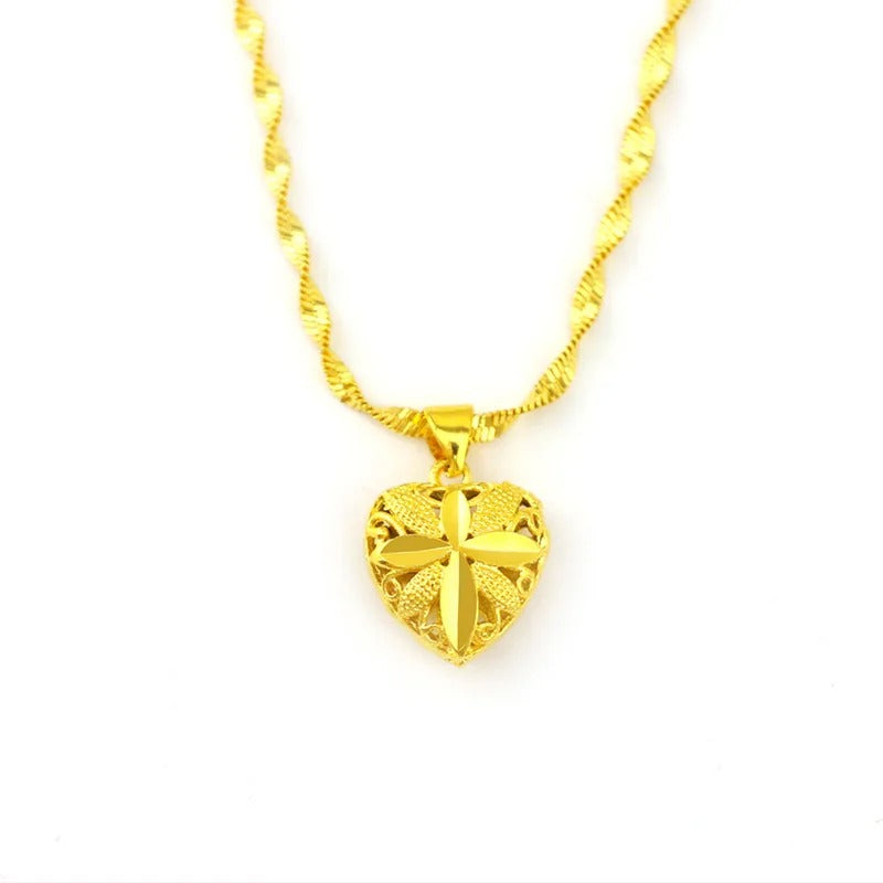 Gold Heart Necklace for Women - Arabinox