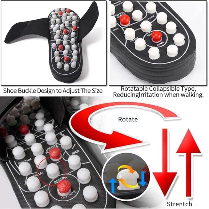 Message Slippers, Rotating Acupressure Foot Massager - Arabinox