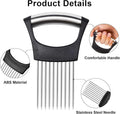Onion Holder Slicer Vegetable tools Tomato Cutter Stainless Steel Kitchen Gadget - Arabinox
