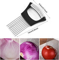 Onion Holder Slicer Vegetable tools Tomato Cutter Stainless Steel Kitchen Gadget - Arabinox