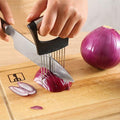 Onion Holder Slicer Vegetable tools Tomato Cutter Stainless Steel Kitchen Gadget - Arabinox