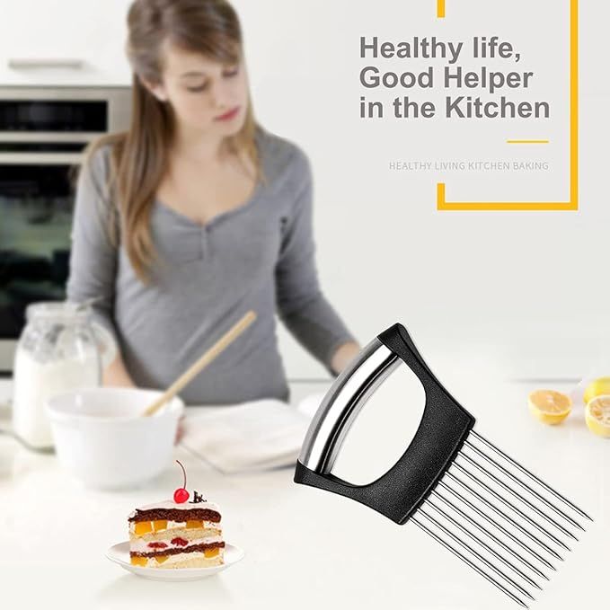 Onion Holder Slicer Vegetable tools Tomato Cutter Stainless Steel Kitchen Gadget - Arabinox