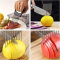 Onion Holder Slicer Vegetable tools Tomato Cutter Stainless Steel Kitchen Gadget - Arabinox