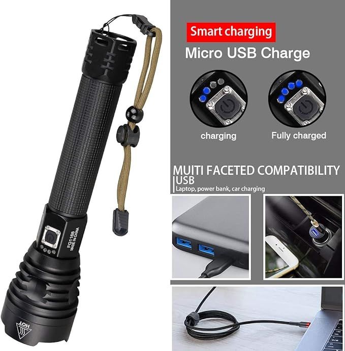P90 LED Rechargeable Laser Flashlight - Arabinox