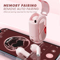 Pink Heart Design Wireless Earphones for Girls - Arabinox