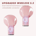 Pink Heart Design Wireless Earphones for Girls - Arabinox