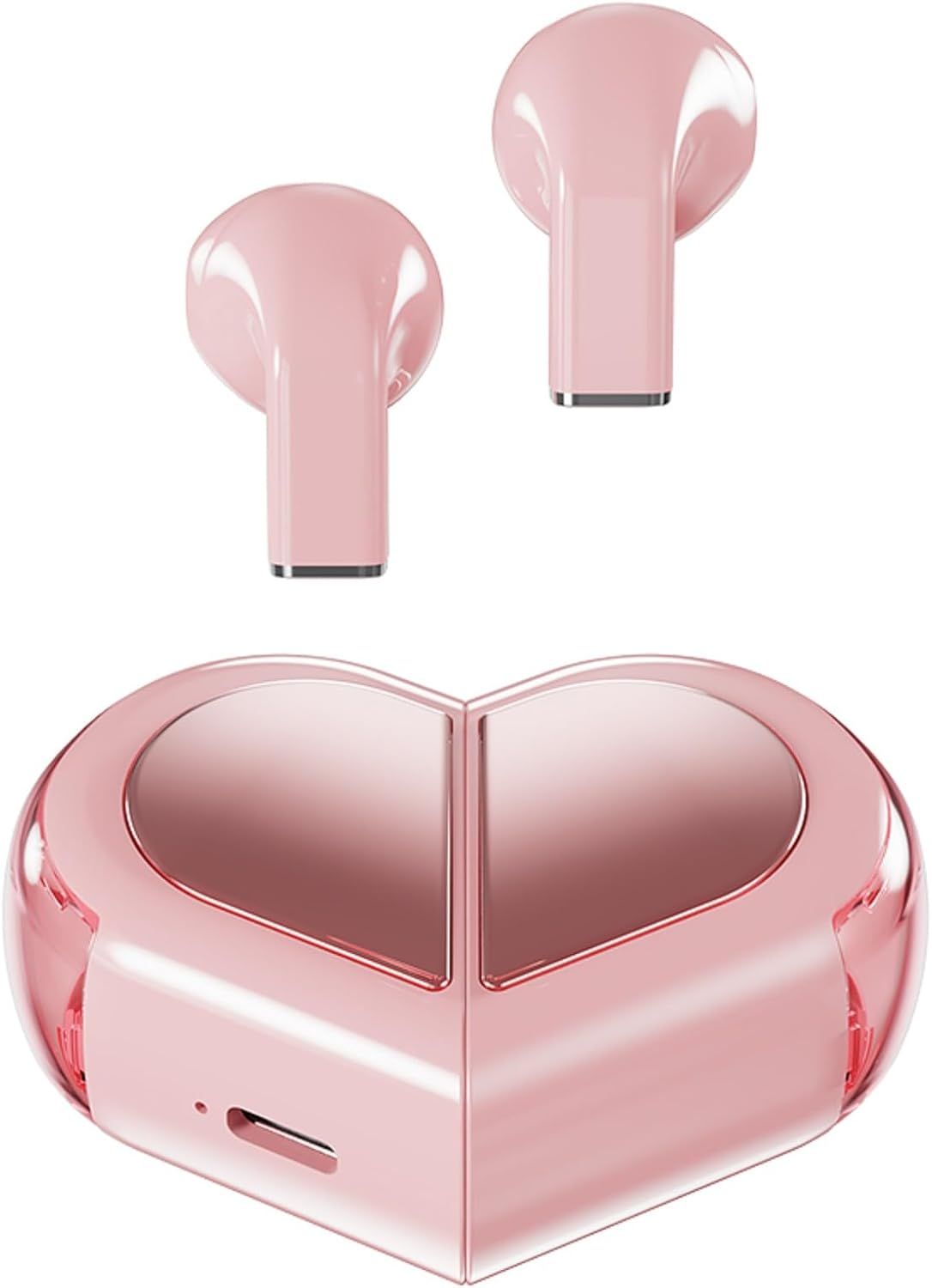 Pink Heart Design Wireless Earphones for Girls - Arabinox