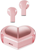 Pink Heart Design Wireless Earphones for Girls - Arabinox