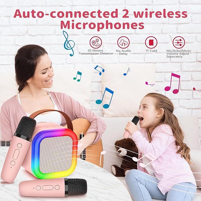 Portable Karaok sound system with 2 Wireless Mike - Arabinox