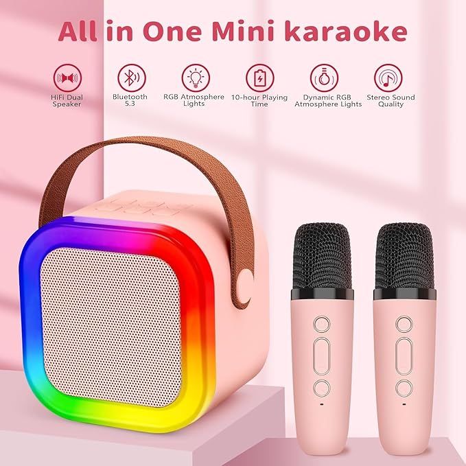 Portable Karaok sound system with 2 Wireless Mike - Arabinox