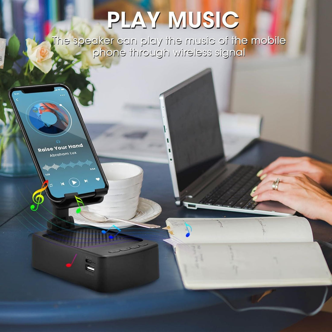 Roarswa Mobile Phone Holder with Bluetooth Speaker HD - Arabinox