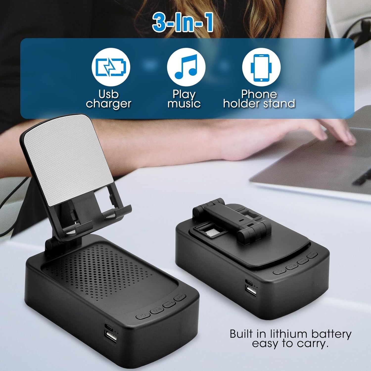 Roarswa Mobile Phone Holder with Bluetooth Speaker HD - Arabinox