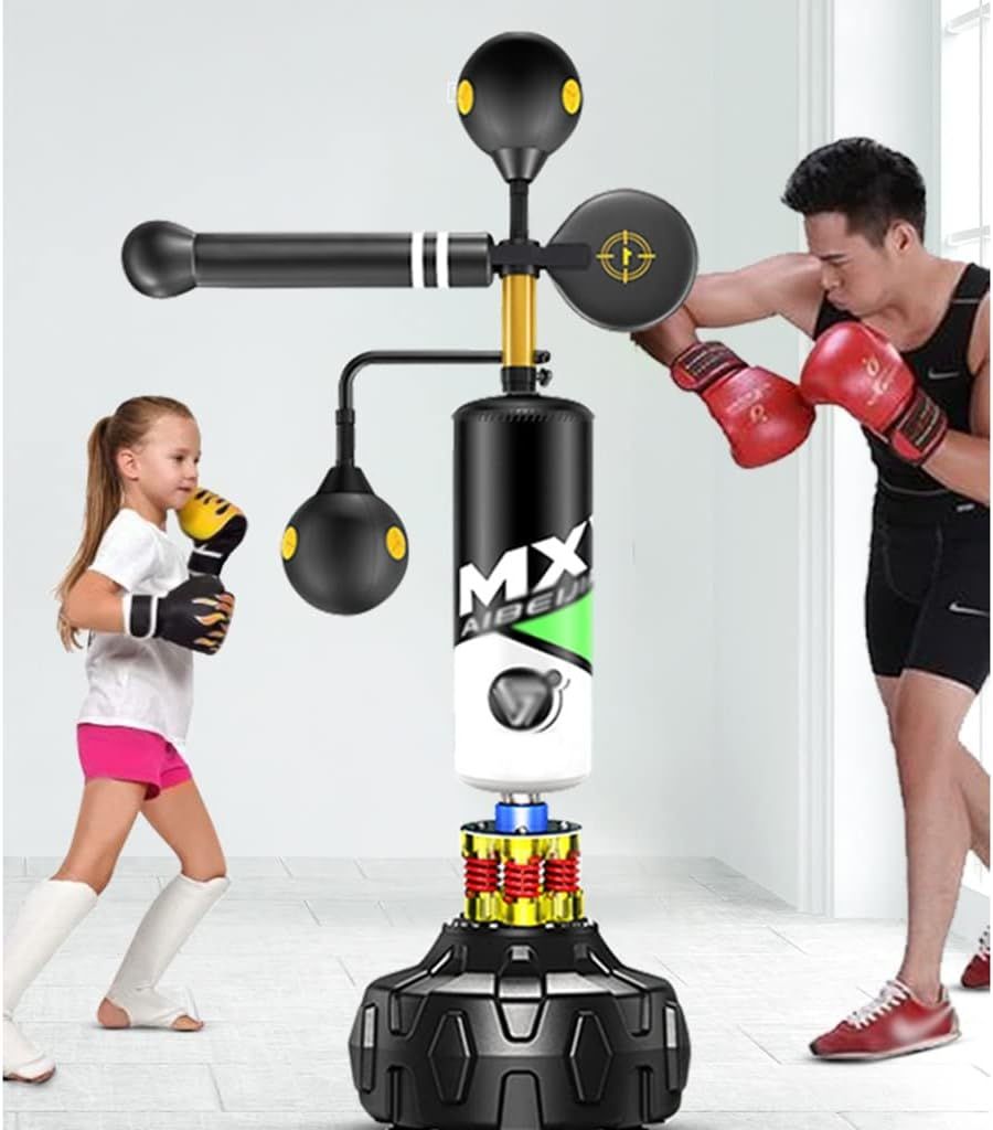 Speed Bags Boxing Reflex, Punching Bag with Spinning Bar, Height Adjustable Freestanding Speed Trainer - Arabinox