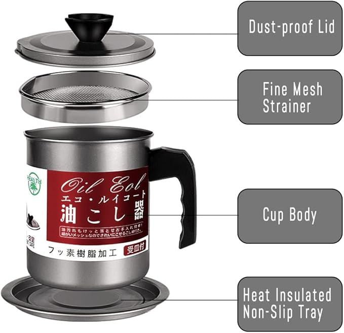 Stainless Steel Oil Filter Pot with Tray - Arabinox