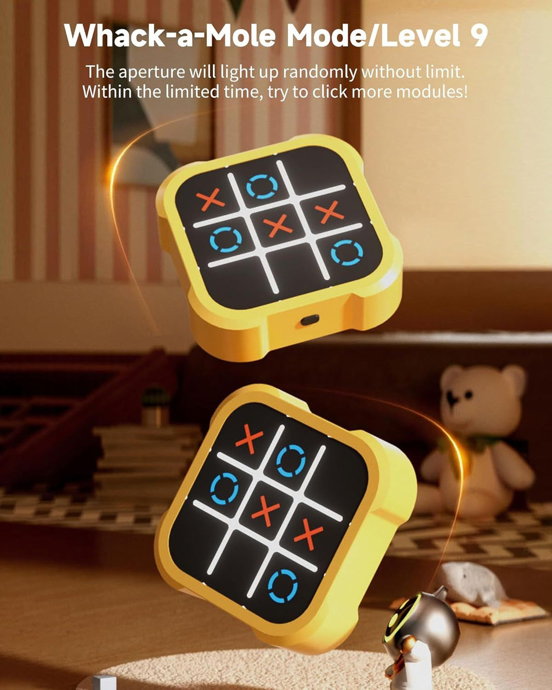 Tic Tac Toe Bolt Game, Electronic 4-in-1 Handheld Puzzle Game Console - Arabinox